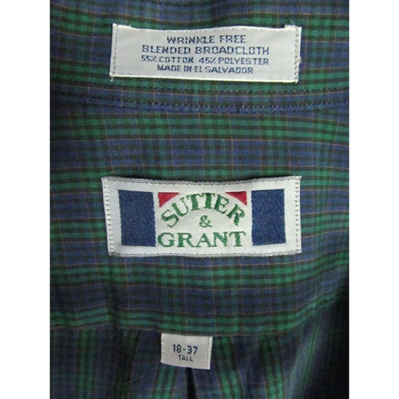 Sutter & Grant Men's Shirt Size 18-37 Wrinkle Free - Picture 3 of 4
